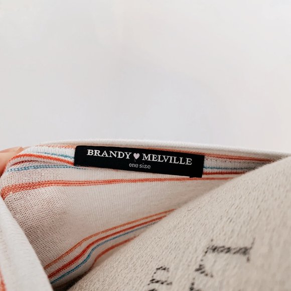 VINTAGE RARE BRANDY MELVILLE STRIPED TEE - Picture 2 of 2